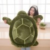 Doudou tortue en peluche - 50 cm - Grande tortue - Vert - Jouet pour lit, voiture et maison