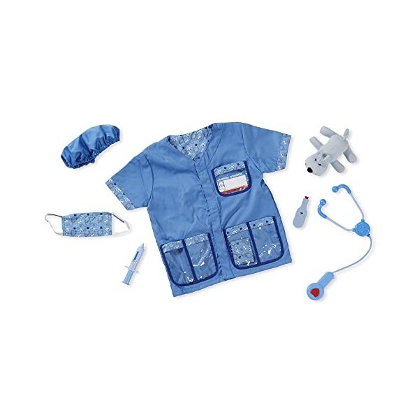 Melissa & Doug Déguisement Vétérinaire, Costume pour filles et garçons avec accessoires,Jeu de rôle,Jouet créatif, Cadeau pou