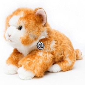 Maine Coon Peluche chat couché Rouge 30 cm