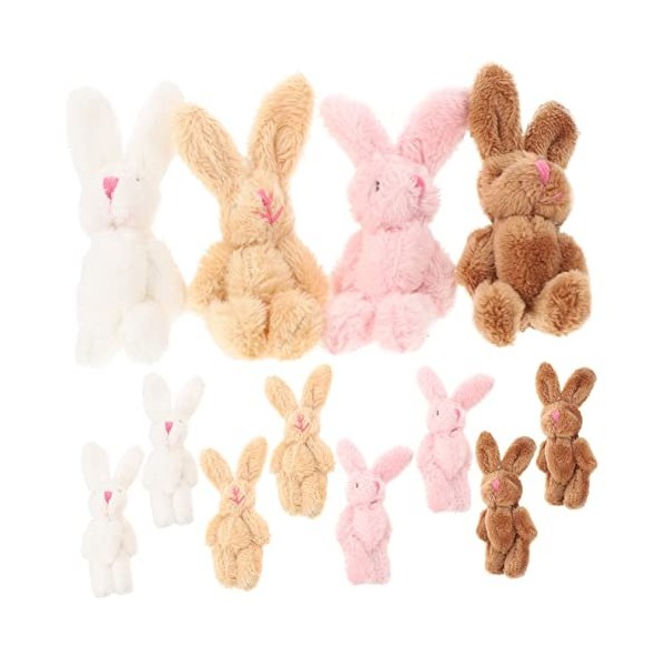 Didiseaon 20 Pièces Poupée De Lapin Commune Poupée Lapin Commune Lapin De Pâques en Peluche Breloque Lapin en Peluche Cotillo