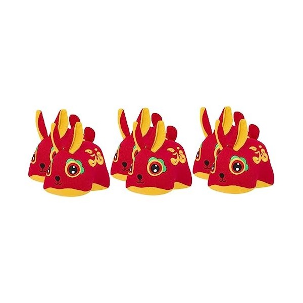 Toyvian 6 Pièces Année du Lapin Mascotte Animaux Jouets Décor Chinois Bébés Poupées Jouets danimaux Jouets De Décoration Ani