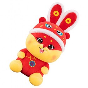 ibasenice Mascotte De Lannée du Lapin Poupée danimaux en Peluche Ornements Feng Shui Peluches Tigre Chanceux Jouet De Masco
