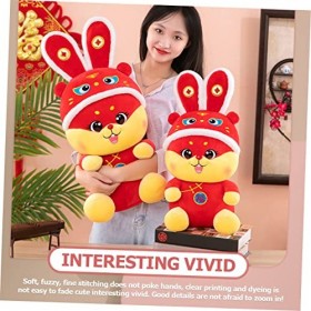 ibasenice Mascotte De Lannée du Lapin Poupée danimaux en Peluche Ornements Feng Shui Peluches Tigre Chanceux Jouet De Masco