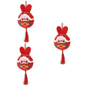 ibasenice 3 Pièces Pendentif Lapin Jouet De Mascotte du Zodiaque Peluches Poupée Lapin Suspendu Cadeaux De Lannée du Lapin M