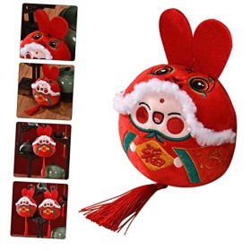 ibasenice 3 Pièces Pendentif Lapin Jouet De Mascotte du Zodiaque Peluches Poupée Lapin Suspendu Cadeaux De Lannée du Lapin M