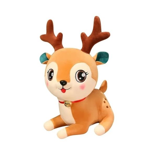 NOpinz Nouveau Kawaii Sika Cerf Peluche Jouet Beau Noël Cerf en Peluche Poupée en Peluche Animal Coussin Fantastique Décorati