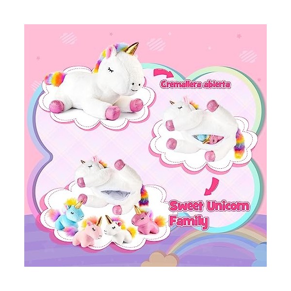 EUCOCO Peluche Licorne Cadeau Fille 3 4 5 6 Ans, Licorne Fille 3-8 Ans Enfants Fille 2 3 4 5 6 Ans Cadeau Anniversaire Fille 