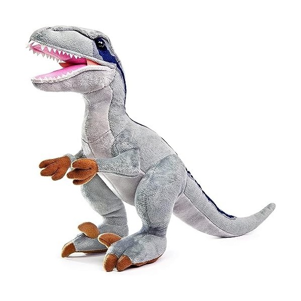 lilizzhoumax Jouets en Peluche Vélociraptor 43cm/17” Jouet en Peluche Vélociraptor Poupée Réaliste, Peluche Vélociraptor Joue