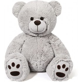 LotFancy 50cm Ours en Peluche, Jouet en Peluche, Animal en Peluche Mignon Jouet en Peluche avec Empreintes Cadeaux pour Enfan