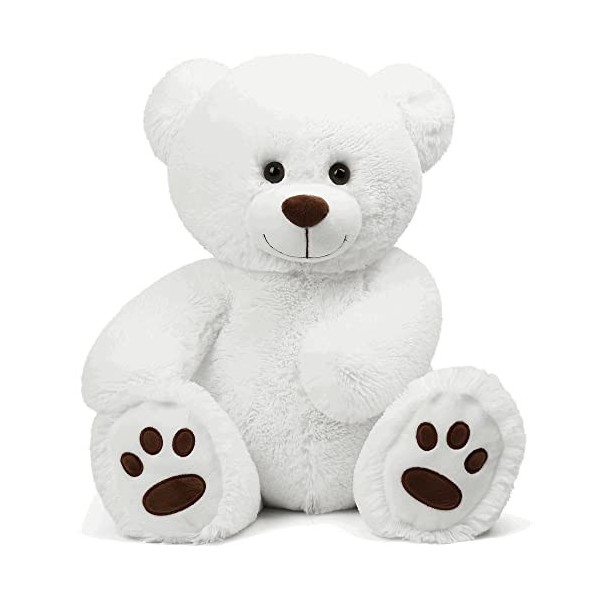 LotFancy 50cm Ours en Peluche, Jouet en Peluche, Animal en Peluche Mignon Jouet en Peluche avec Empreintes Cadeaux pour Enfan