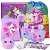 Tacobear Journal Intime Fille Cadeau Licorne Fille 6 7 8 9 10 11 12 Ans, Journal Licorne en Peluche avec Cadenas Trousse Lico