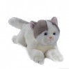 CU-MATE 50,8 cm British Shorthair Blue Cat en Peluche Animal réaliste et réaliste Fait à la Main en Peluche pour Chat allongé