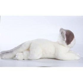 CU-MATE 50,8 cm British Shorthair Blue Cat en Peluche Animal réaliste et réaliste Fait à la Main en Peluche pour Chat allongé