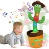 HICAS Cactus Qui Danse et Répète,Éclairage,Répète ce Que Tu Dis,Jouet Cactus Éducatif Interactif,120 Chansons, Contrôle du Vo