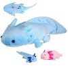 lilizzhoumax Peluche Axolotl avec 2 Petits Axolotl, Simulation Jouet en Peluche Axolotl Poupée, Ensemble de Jeu de 3 Fermetur