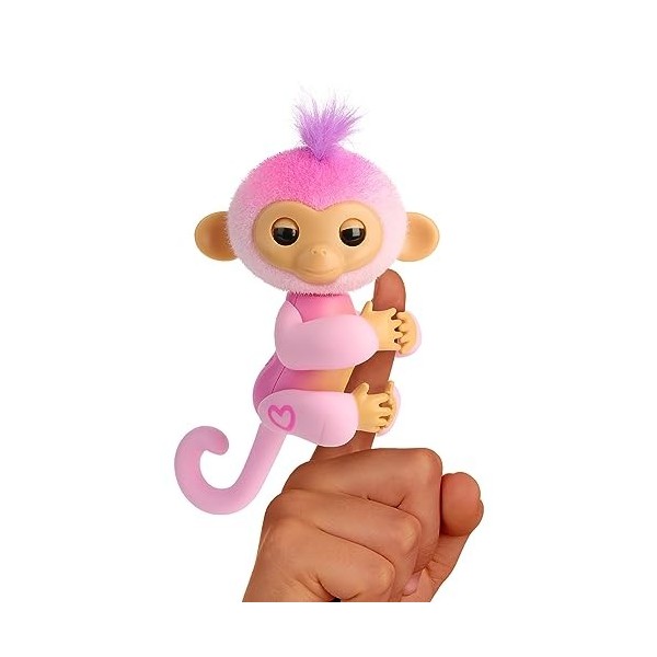 Fingerlings 2023 Nouveau Singe interactif réagit au Toucher - Plus de 70 Sons et réactions - Harmonie Rose 