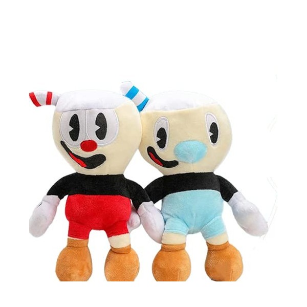 Dlishka 9inch Cuphead Plush Toys with Red and Blue Models,Soft Adventure Mecup and Brocup Stuffed Plushies Suitable for Gifts