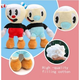 Dlishka 9inch Cuphead Plush Toys with Red and Blue Models,Soft Adventure Mecup and Brocup Stuffed Plushies Suitable for Gifts