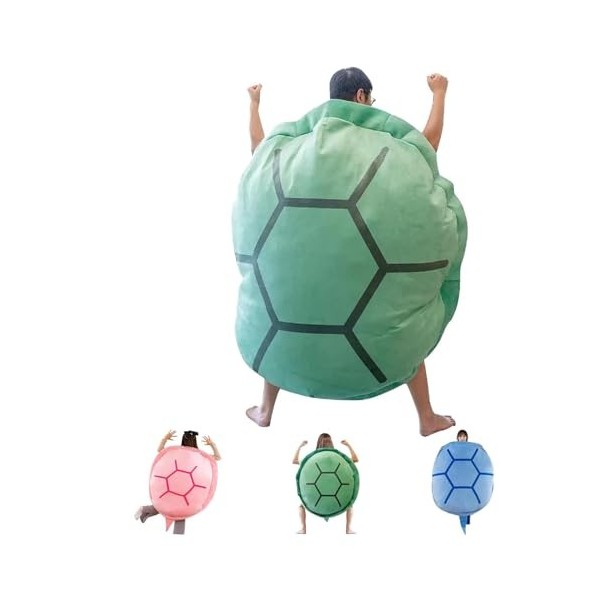 Turtle Power Shell – Coussin Géant En Forme De Coquille De Tortue 120 Cm – Peluche Douce Et Portable Pour Enfants Et Adultes