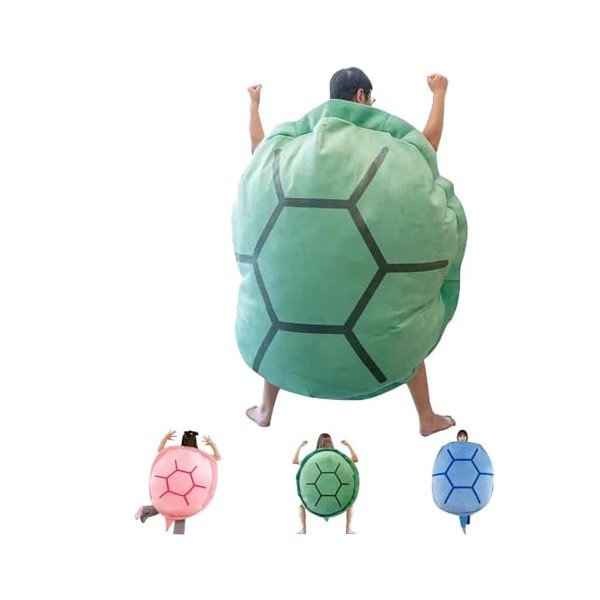 Fledimo Aqua Cuddles – Poupée en coquille de tortue surdimensionnée – Oreiller en coquille de tortue en peluche – Costume amu
