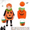 IWTBNOA Costume de citrouille pour enfant - Costume de citrouille pour bébé - Costume dHalloween avec chapeaux et sac de cit