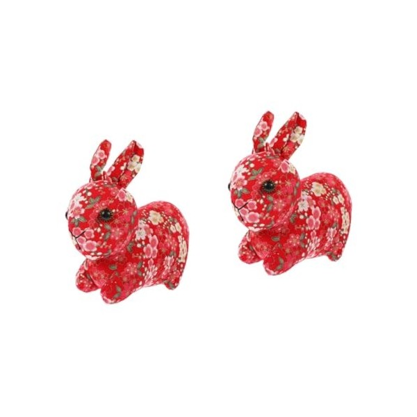 Toyvian 2 Pièces Année du Lapin Mascotte Décorations De Maison pour La Maison en Peluche Jouet Bidoof Peluche Animaux Jouets 