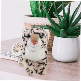 Totority Jouet De Léopard des Neiges Simulé Animaux en Peluche Jouets Décoration De La Maison Canapé en Peluche Léopard des N
