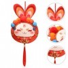 Abaodam 3 Pièces Pendentif Poupée Lapin Porte-Bonheur Ornement Suspendu Lapin en Peluche Lapin en Peluche Chanceux Suspendu L