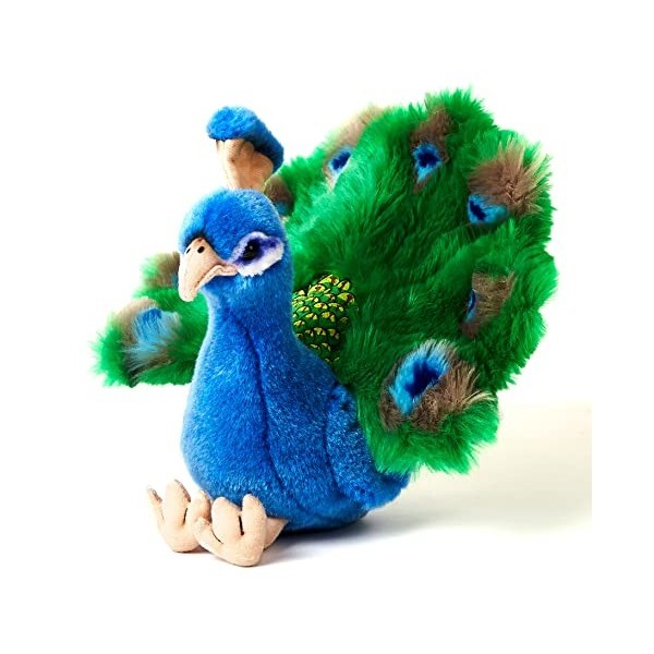 Uni-Toys - Paon - 19 cm Hauteur - Oiseau en Peluche - Doudou