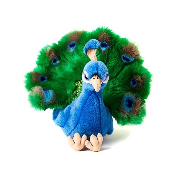 Uni-Toys - Paon - 19 cm Hauteur - Oiseau en Peluche - Doudou