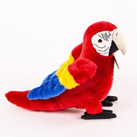 Teddys Rothenburg Peluche perroquet rouge 24 cm debout.