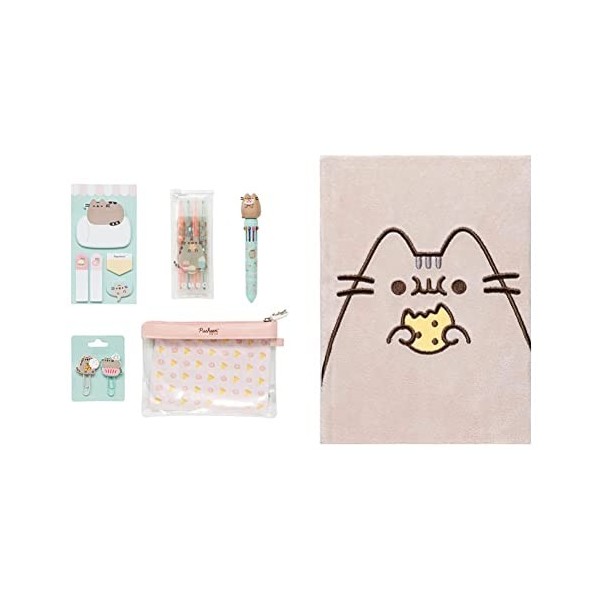 Grupo Erik - Set de Papeterie Pusheen Foodie Collection & Erik® Carnet de notes Pusheen, Couverture en Peluche | Bullet Journ