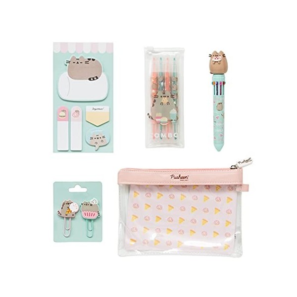 Grupo Erik - Set de Papeterie Pusheen Foodie Collection & Erik® Carnet de notes Pusheen, Couverture en Peluche | Bullet Journ