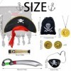 LUKIUP 7 Pièces Déguisement de Pirate Enfants Accessoires Kit, Pirate Costume Enfant avec Chapeau Cache-Oeil Télescope Coutea