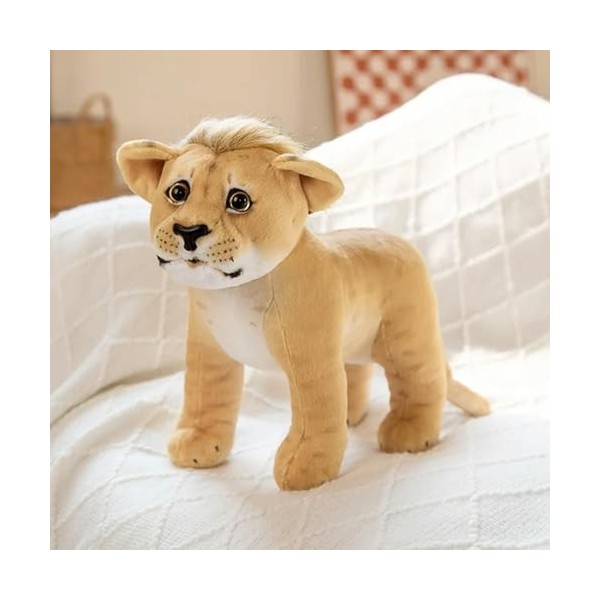 GagaLu Jouets en Peluche réalistes Lion, Tigre et léopard, poupées Mignonnes remplies de Peluches animales, Cadeaux de décora