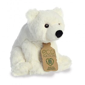 AURORA, 35030, Ours Polaire Eco Nation, 24 cm, Peluche, Blanc