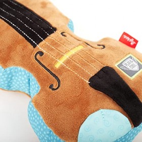 Sigikid- Violon Play & Cool Peluche Musicale avec boîte à Musique, Recommandé dès la Naissance, 42776, Brun/Bleu, Taille Uniq