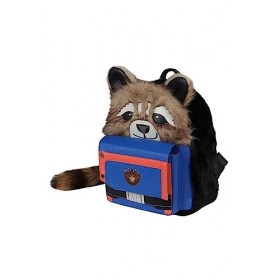 YANVS Rocket Raccoon Sac à dos en peluche Petit unisexe Raccoon Cosplay 3D Sac à dos en peluche Cadeau danniversaire, bleu, 
