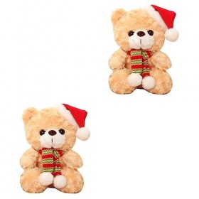TOYANDONA 2 Pièces Ours De Noël Ours Animal en Peluche De Noël Poupée en Peluche Saint Valentin Ours en Peluche du Festival P