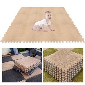 Lot de 12 tapis de jeu en mousse - 30 x 30 x 1 cm - Tapis de jeu puzzle pour enfants - En peluche douce - Avec bords - Pour l