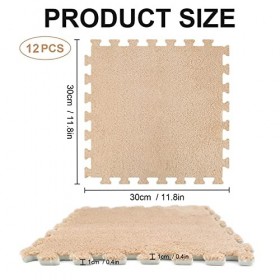 Lot de 12 tapis de jeu en mousse - 30 x 30 x 1 cm - Tapis de jeu puzzle pour enfants - En peluche douce - Avec bords - Pour l