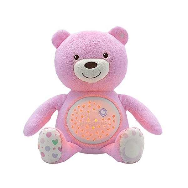 Chicco First Dreams Baby Bear Ours en Peluche Musical, Veilleuse Lumineuse pour Bébés avec Effets Lumineux et Mélodies Relaxa