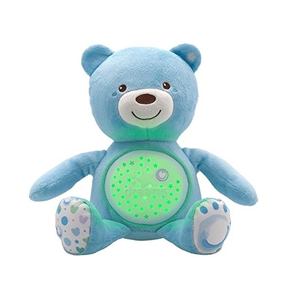 Chicco First Dreams Baby Bear Ours en Peluche Musical, Veilleuse Lumineuse pour Bébés avec Effets Lumineux et Mélodies Relaxa