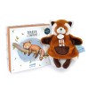 Doudou et Compagnie - Peluche Panda roux Avec Bébé -25 cm -Marron - Jolie Boîte Cadeau - Bébé & Moi - Unicef - DC3985