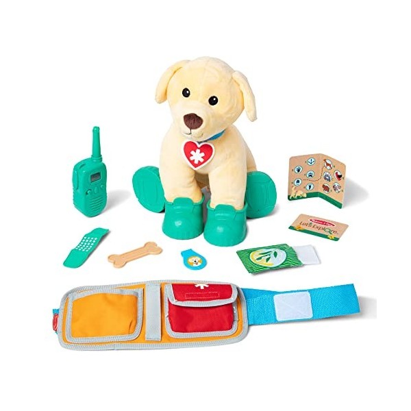 Melissa & Doug Let’s Explore Chien ranger adorable en peluche avec équipement de recherche et de secourisme, Peluche avec des