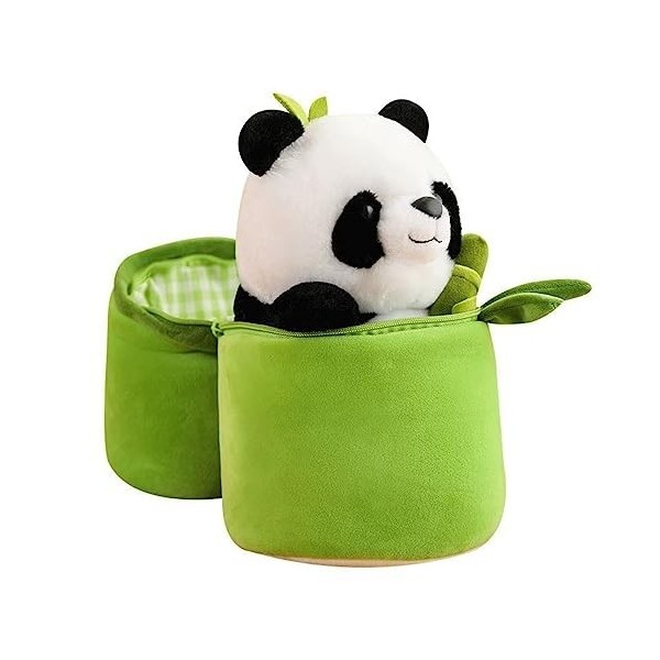 EXQUILEG Peluche panda en bambou, 25 cm, jouet en peluche, jouet en peluche pour enfants