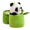 EXQUILEG Peluche panda en bambou, 25 cm, jouet en peluche, jouet en peluche pour enfants