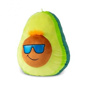 Basic Fun Mr Funky 03603 Peluche Avocat avec Cheveux Bleus, Moustache et Lunettes de Soleil pour Filles et garçons 38 cm