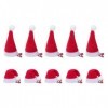 SCLLNDA Lot de 10 barrettes à cheveux de Noël - Mini bonnet de Noël - Accessoires de cheveux de Noël - Bonnet de Noël - Éping