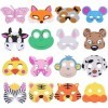 simyron Halloween Feutre Masque 16 Pcs Masques de Déguisement pour Enfants Masque Animaux Enfant Animal de Masque de Dessin A